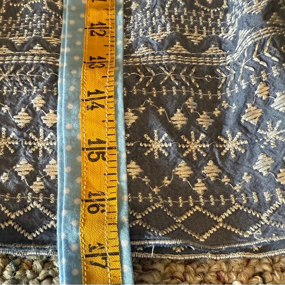 VANITY Blue embroidered Mini Skirt Women's Size Large - Picture 7 of 8